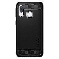 Spigen Rugged Armor удароустойчив силиконов (TPU) калъф за Samsung Galaxy A40, Matte Black