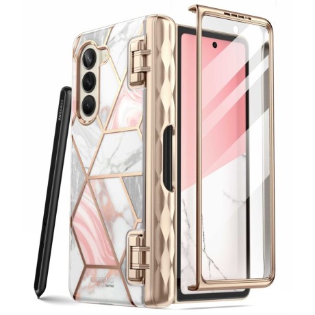 Калъф Supcase Cosmo Pen за Samsung Galaxy Z Fold 5, Marble Pink