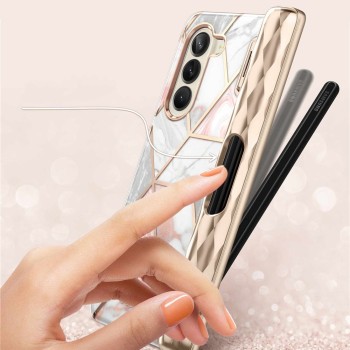 Калъф Supcase Cosmo Pen за Samsung Galaxy Z Fold 5, Marble Pink