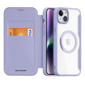 Калъф Dux Ducis Skin X Pro Magnetic Flip MagSafe за iPhone 15, Purple