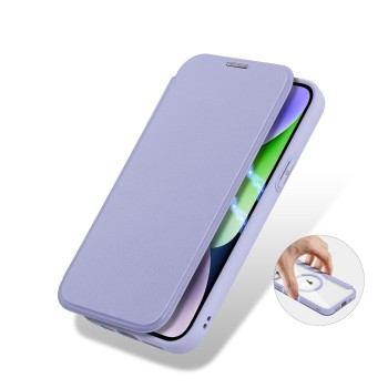 Калъф Dux Ducis Skin X Pro Magnetic Flip MagSafe за iPhone 15 Plus, Purple