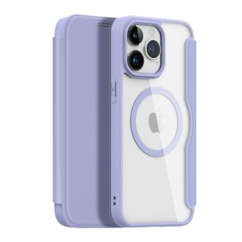 Калъф Dux Ducis Skin X Pro Magnetic Flip MagSafe за iPhone 15 Pro, Purple