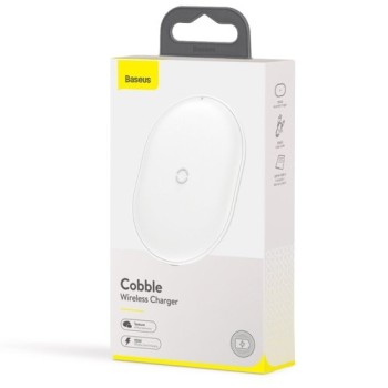 Безжично зарядно Baseus Cobble wireless charger +Кабел 1М 15W, Бял