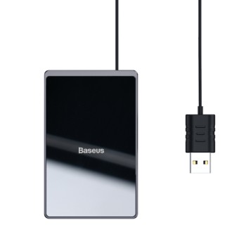 Безжично зарядно Baseus Ultra-thin Wireless Charger USB Cable 1M 15W, Черен