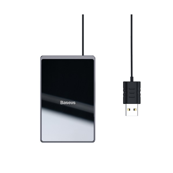 Безжично зарядно Baseus Ultra-thin Wireless Charger USB Cable 1M 15W, Черен