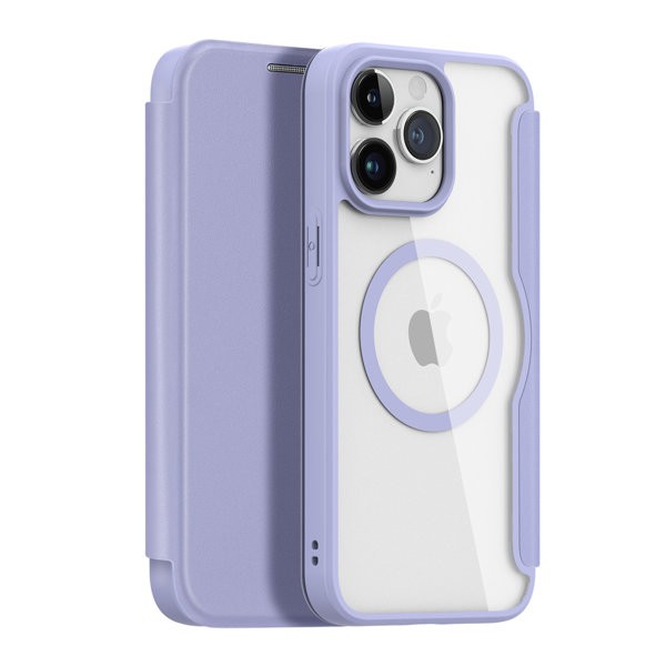 Калъф Dux Ducis Skin X Pro Magnetic Flip MagSafe за iPhone 15 Pro Max, Purple