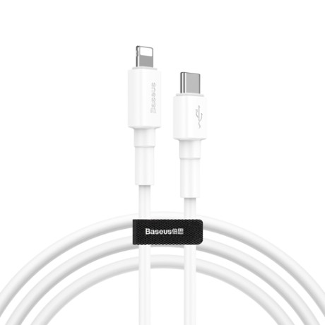 Кабел Baseus durable USB Type C/ Lightning 18W QC3.0 1M, Бял