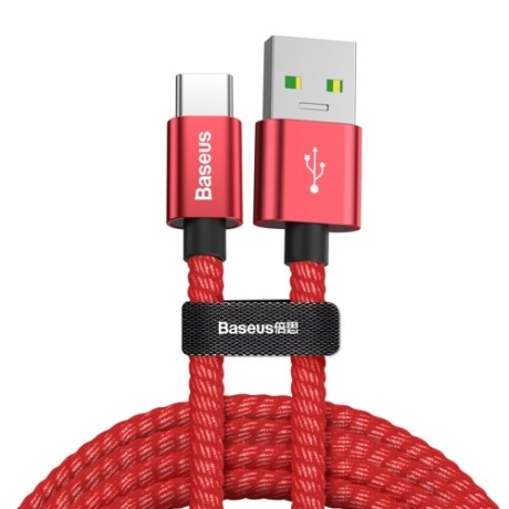 Кабел Baseus durable USB / USB cable Type C QC3.0 5A 1M, Червен