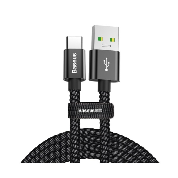 Кабел Baseus durable USB / USB cable Type C QC3.0 5A 1M, Черен