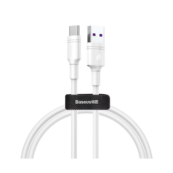 Кабел Baseus durable  USB / USB cable Type C QC3.0 5A 1M, Бял