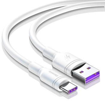 Кабел Baseus durable  USB / USB cable Type C QC3.0 5A 1M, Бял