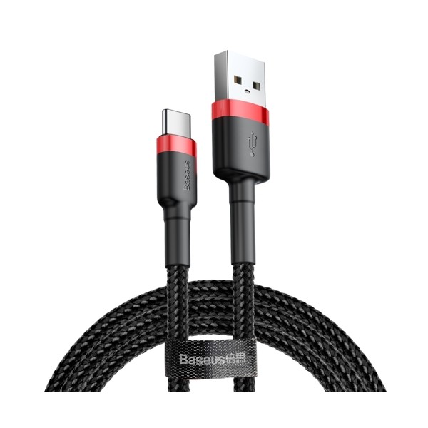 Кабел Baseus Cafule USB / USB-C QC3.0 2A 3M, Черен