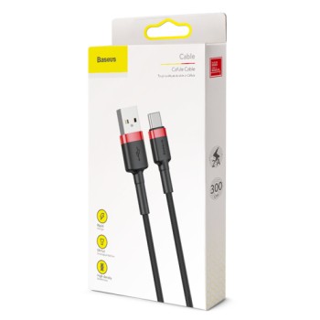 Кабел Baseus Cafule USB / USB-C QC3.0 2A 3M, Черен