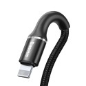 Кабел  Baseus Halo Data USB/Lightning  LED 1.5A 2M, Черен