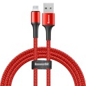 Кабел Baseus Halo Data USB/Lightning  LED 2.4A 1M, Червен