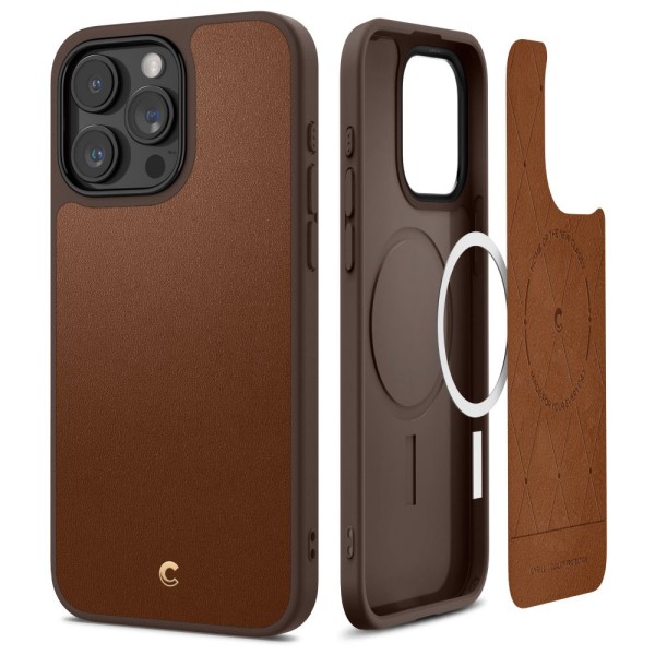 Калъф Spigen Cyrill Kajuk Mag Magsafe за iPhone 15 Pro Max, Saddle Brown