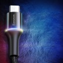 Кабел Baseus Halo Data USB/micro USB LED 2A 2M, Черен