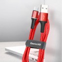 Кабел Baseus Halo Data USB/micro USB LED 2A 2M, Червен