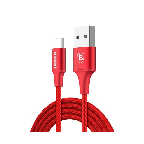 Кабел Baseus Rapid USB Type C, LED,2A 2m, Червен