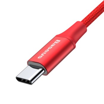 Кабел Baseus Rapid USB Type C, LED,2A 2m, Червен