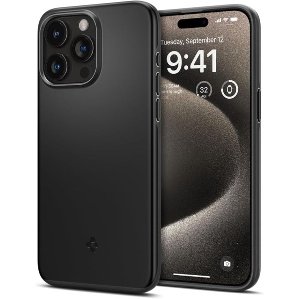 Калъф Spigen Thin Fit за iPhone 15 Pro Max, Black