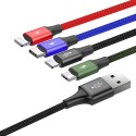 Кабел Baseus 2x Lightning/ Type-C/ microUSB 1.2М, Черен