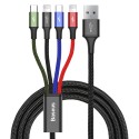 Кабел Baseus 2x Lightning/ Type-C/ microUSB 1.2М, Черен