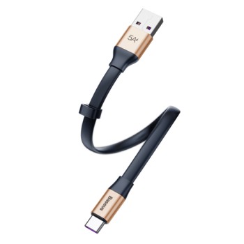Кабел Baseus Simple HW Quick Charge USB/Type-C 5A 40W 23cm , Златен