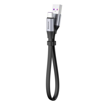 Кабел Baseus Simple HW Quick Charge USB/Type-C 5A 40W 23cm , Сив