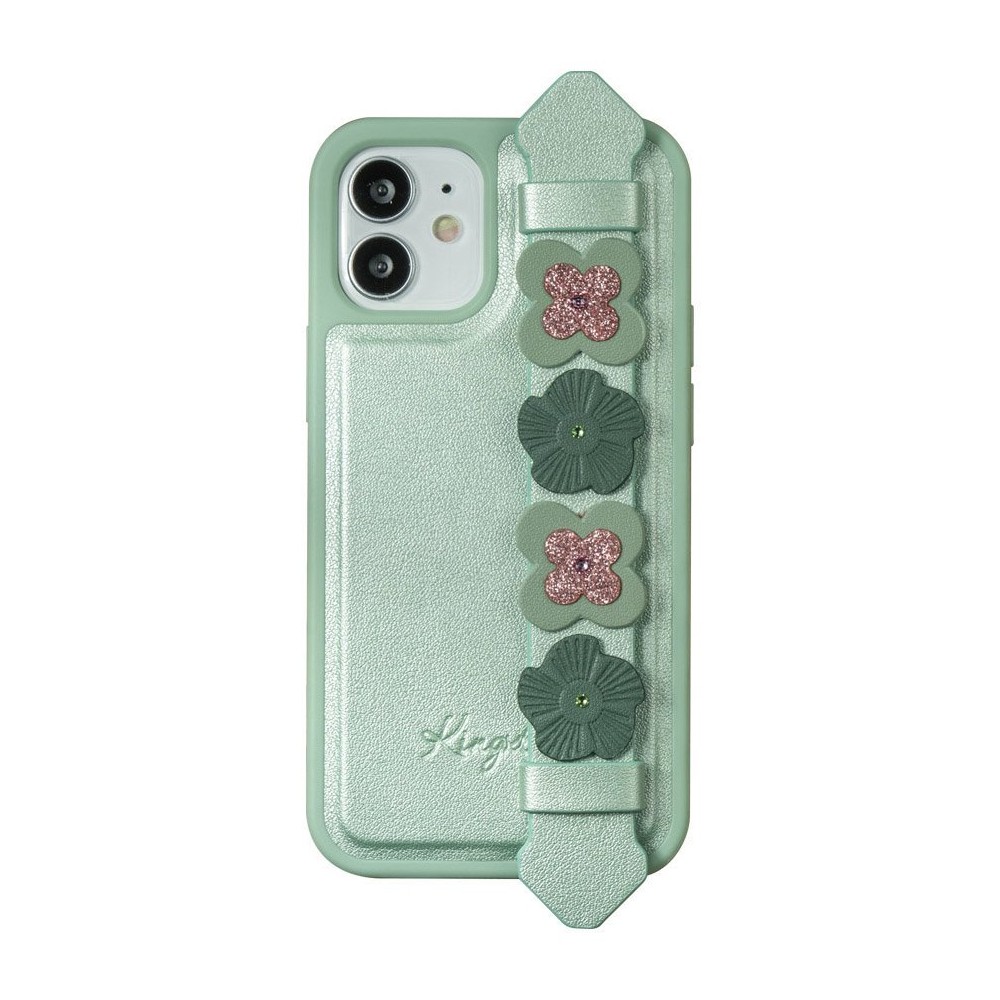 Калъф Kingxbar Sweet Series case Decorated Swarovski crystals iPhone 12 mini green