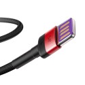 Кабел Baseus Cafule HW Quick Charging Data USB Double-sided/ Type-C 40W 1M, Червен