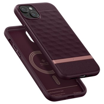 Калъф Spigen Caseology Parallax Magsafe за iPhone 15, Burgundy