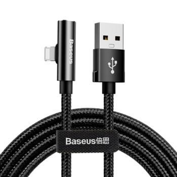 Кабел Baseus Rhythm Bent USB / Lightning + Audio адаптер  2.4A 1.2m, Черен