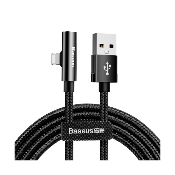 Кабел Baseus Rhythm Bent USB / Lightning + Audio адаптер  2.4A 1.2m, Черен