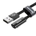 Кабел Baseus Rhythm Bent USB / Lightning + Audio адаптер  2.4A 0.5m, Черен