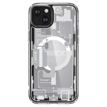 Калъф Spigen Ultra Hybrid Mag Magsafe за iPhone 15 Plus, Zero One Edition White
