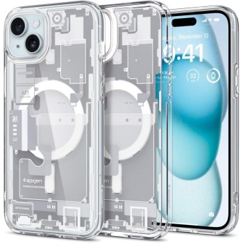Калъф Spigen Ultra Hybrid Mag Magsafe за iPhone 15, Zero One Edition White