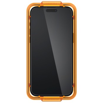 Стъклен протектор Spigen ALM Glass FC, 2-Pack за iPhone 15 Plus, Black