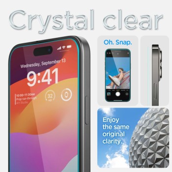 Стъклен Протектор Spigen Glas.TR ”Ez Fit” 2-Pack за iPhone 15, Clear