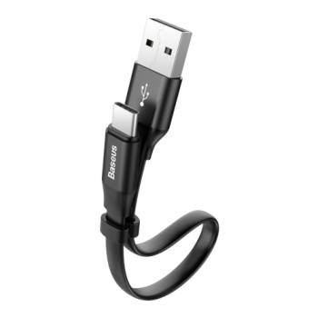 Кабел Baseus Nimble Flat USB / USB C 2A 0,23M, Черен