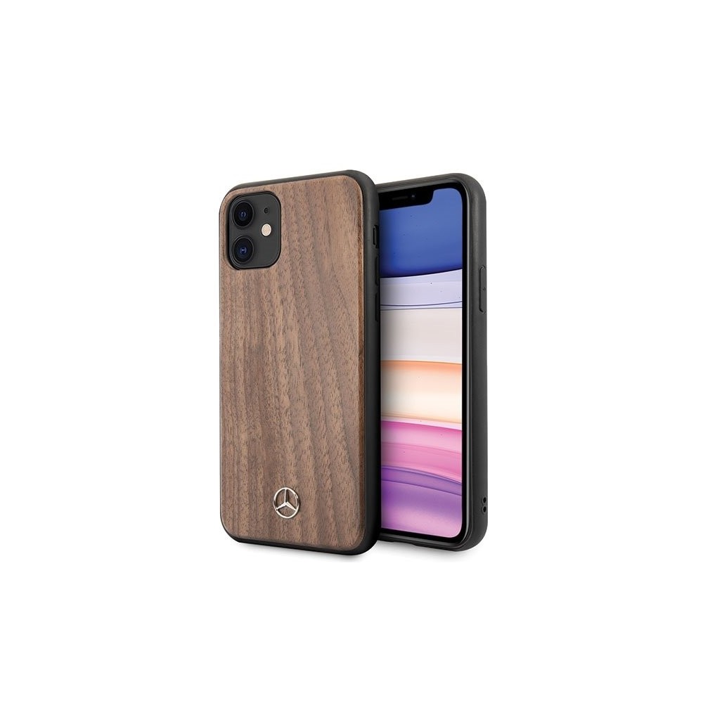 Калъф Mercedes MEHCN61VWOLB iPhone 11  Wood Line Walnut