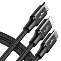 Кабел  Baseus Rapid USB - micro USB / Lightning / USB-C 3A 1,2M, Черен