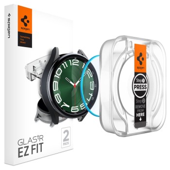 Стъклен протектор Spigen Glas.TR ”Ez-Fit” 2-Pack за Samsung Galaxy Watch 6 Classic, 47mm, Clear
