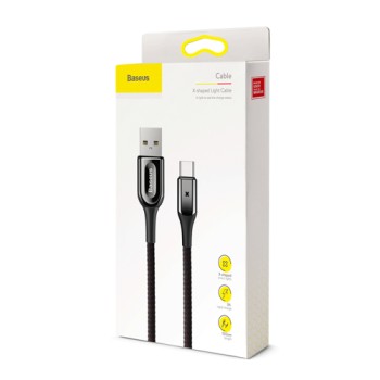 Кабел Baseus X-Type USB / USB-C 3A 1M QC 3.0, Черен