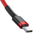 Кабел Baseus Cafule USB-C/ USB-C 60W 20V 3A QC3.0 1M, Червен
