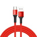 Кабел Baseus Halo Data USB / USB-C LED  3A 1M, Червен