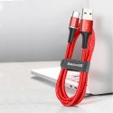 Кабел Baseus Halo Data USB / USB-C LED  3A 1M, Червен