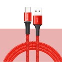 Кабел Baseus Halo Data USB / USB-C LED  3A 1M, Червен