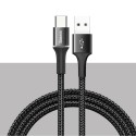 Кабел Baseus Halo Data USB / USB-C LED  3A 1M, Черен