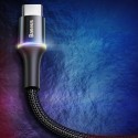 Кабел Baseus Halo Data USB / USB-C LED  3A 1M, Черен